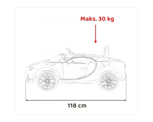Дитяча акумуляторна машинка Bugatti Chiron Синя
