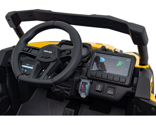 Дитячий акумуляторний квадроцикл CAN-AM Maverick Жовтий