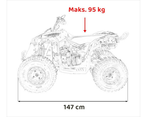 Дитячий акумуляторний квадроцикл RENEGADE HIPERFECT 125CC Червоний