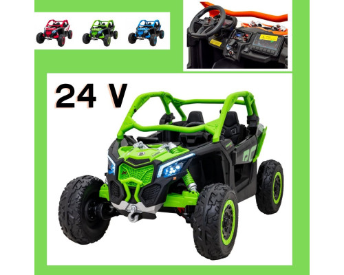 Дитяча акумуляторна машинка Баггі Maverick Turbo RR Green