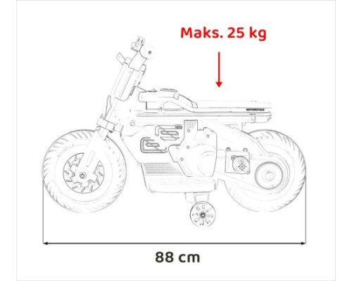 Дитячий акумуляторний мотоцикл Motorek Future 88 Білий