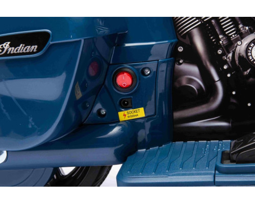 Дитячий акумуляторний мотоцикл Chopper INDIAN Синій