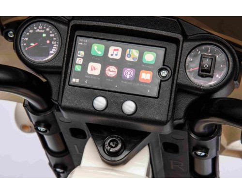 Дитячий акумуляторний мотоцикл Чоппер INDIAN Білий