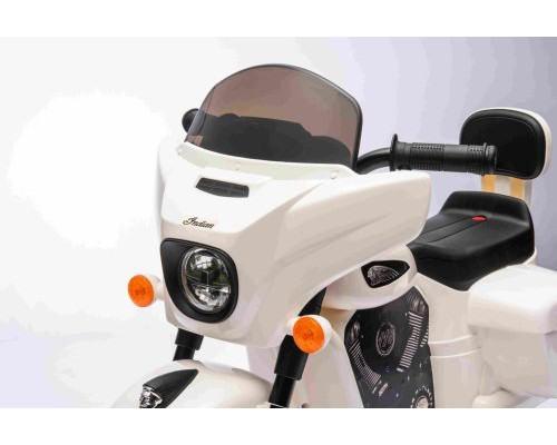 Дитячий акумуляторний мотоцикл Чоппер INDIAN Білий