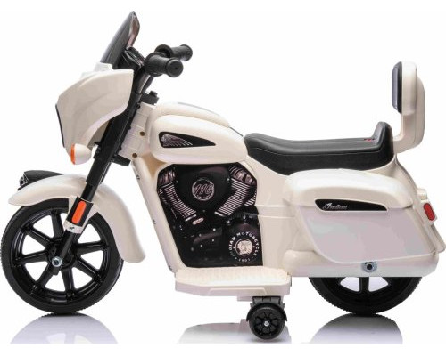 Дитячий акумуляторний мотоцикл Чоппер INDIAN Білий