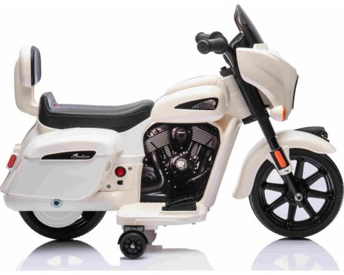 Дитячий акумуляторний мотоцикл Чоппер INDIAN Білий