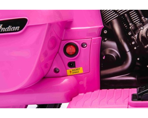 Дитячий акумуляторний мотоцикл Чоппер INDIAN Рожевий