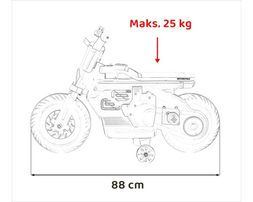 Дитячий акумуляторний мотоцикл Motorek Future 88 Чорний