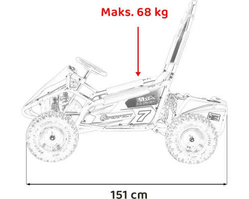 Дитячий акумуляторний картинг MUD MONSTER Помаранчевий