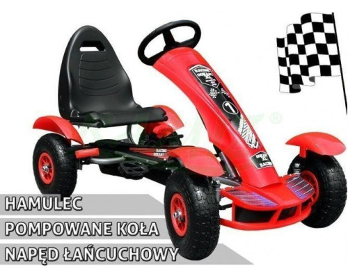 Дитячий педальний картинг Racing XL 3+ Червоний