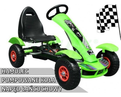 Дитячий педальний картинг Racing XL 3+ Зелений