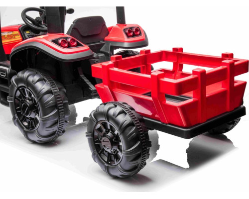Дитячий акумуляторний трактор BLAST з причепом червоний