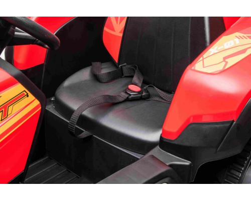 Дитячий акумуляторний трактор BLAST з причепом червоний