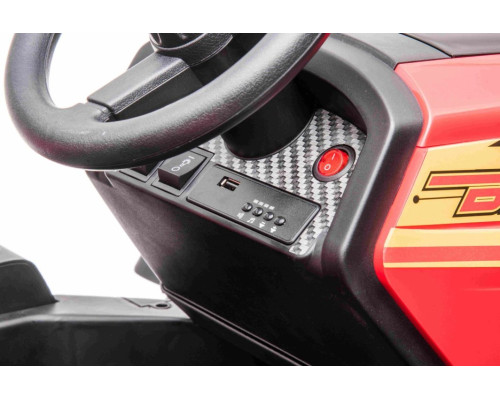 Дитячий акумуляторний трактор BLAST з причепом червоний