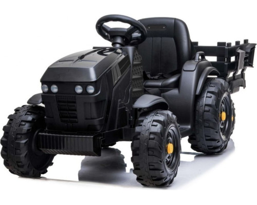Дитячий акумуляторний трактор, титановий із причепом Чорний
