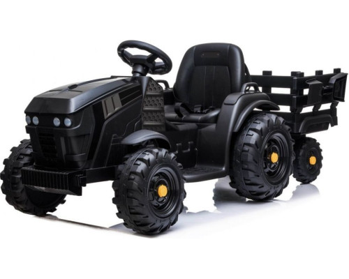 Дитячий акумуляторний трактор, титановий із причепом Чорний