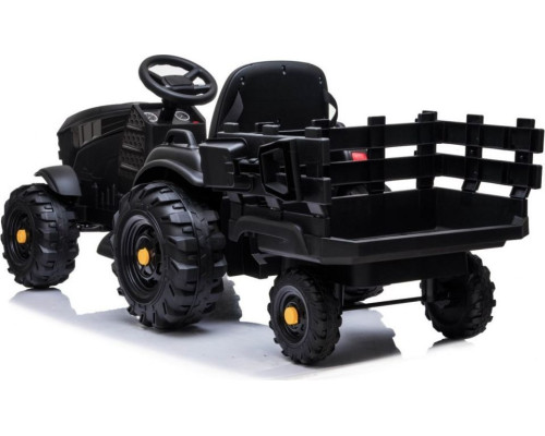 Дитячий акумуляторний трактор, титановий із причепом Чорний