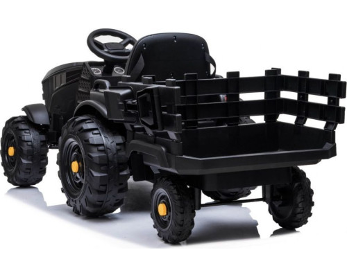 Дитячий акумуляторний трактор, титановий із причепом Чорний