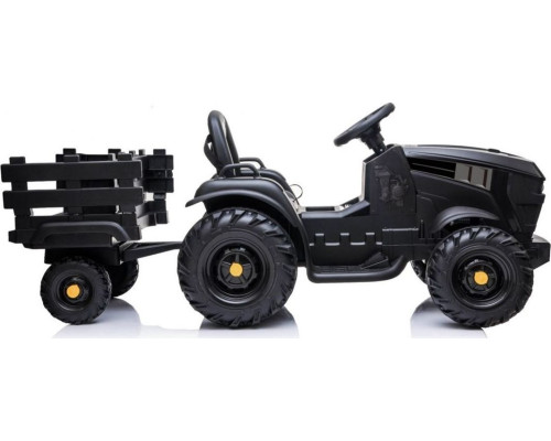 Дитячий акумуляторний трактор, титановий із причепом Чорний