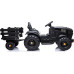 Дитячий акумуляторний трактор, титановий із причепом Чорний
