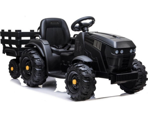 Дитячий акумуляторний трактор, титановий із причепом Чорний