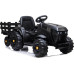 Дитячий акумуляторний трактор, титановий із причепом Чорний