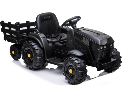 Дитячий акумуляторний трактор, титановий із причепом Чорний