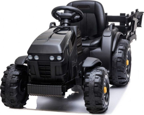 Дитячий акумуляторний трактор, титановий із причепом Чорний