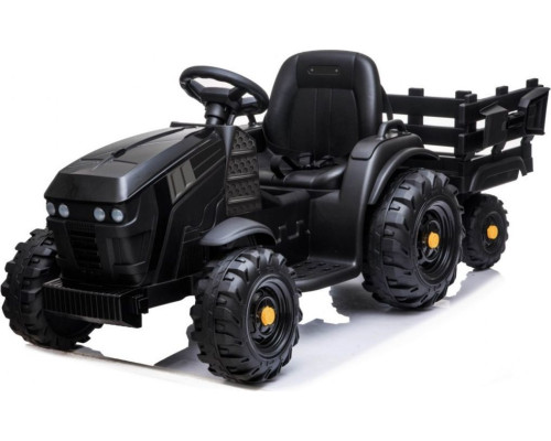 Дитячий акумуляторний трактор, титановий із причепом Чорний