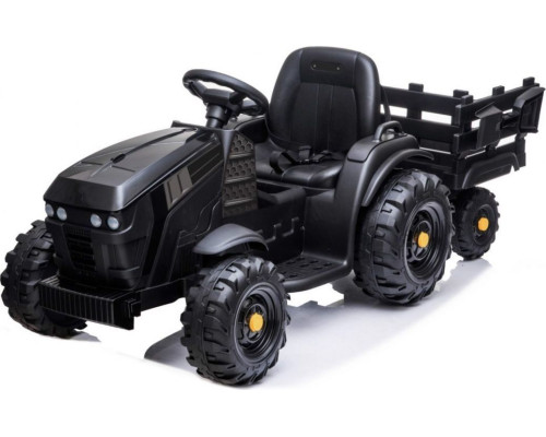 Дитячий акумуляторний трактор, титановий із причепом Чорний