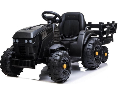 Дитячий акумуляторний трактор, титановий із причепом Чорний