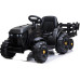 Дитячий акумуляторний трактор, титановий із причепом Чорний