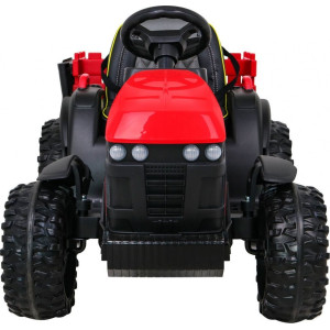 Дитячий акумуляторний трактор, титановий із причепом Червоний