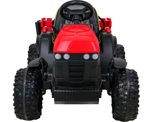Дитячий акумуляторний трактор, титановий із причепом Червоний