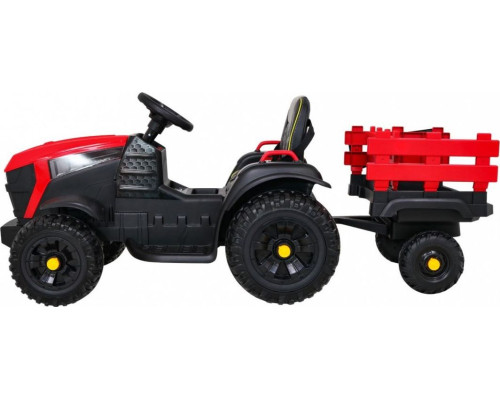 Дитячий акумуляторний трактор, титановий із причепом Червоний