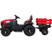 Дитячий акумуляторний трактор, титановий із причепом Червоний