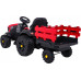 Дитячий акумуляторний трактор, титановий із причепом Червоний