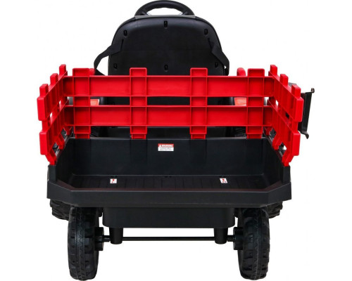 Дитячий акумуляторний трактор, титановий із причепом Червоний