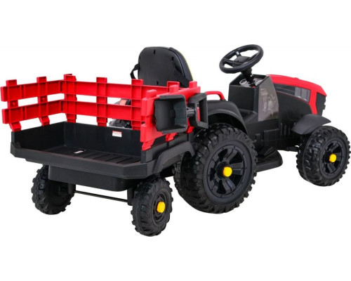 Дитячий акумуляторний трактор, титановий із причепом Червоний