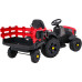 Дитячий акумуляторний трактор, титановий із причепом Червоний