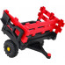 Дитячий акумуляторний трактор, титановий із причепом Червоний