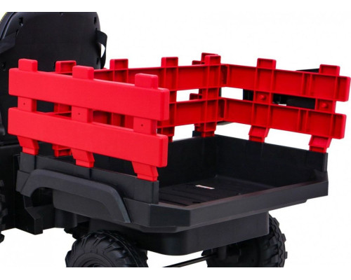 Дитячий акумуляторний трактор, титановий із причепом Червоний