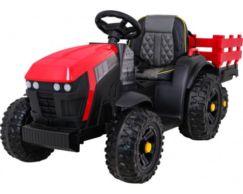 Дитячий акумуляторний трактор, титановий із причепом Червоний