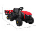 Дитячий акумуляторний трактор, титановий із причепом Червоний