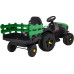 Дитячий акумуляторний трактор, титановий із причепом Зелений
