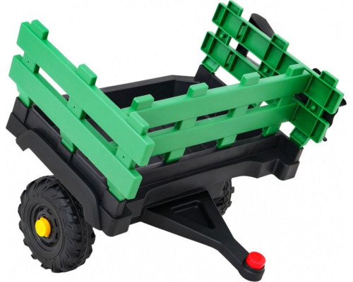Дитячий акумуляторний трактор, титановий із причепом Зелений