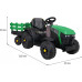 Дитячий акумуляторний трактор, титановий із причепом Зелений