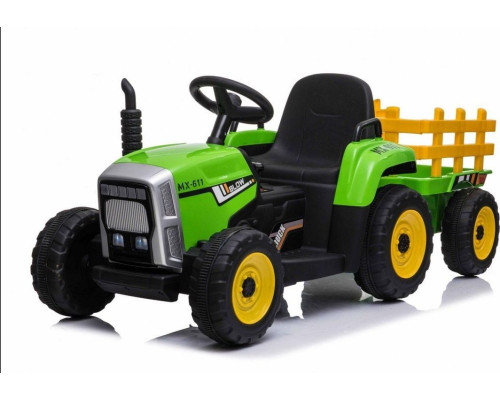 Дитячий акумуляторний трактор з причепом BLOW Зелений