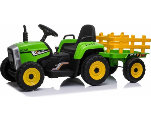 Дитячий акумуляторний трактор з причепом BLOW Зелений
