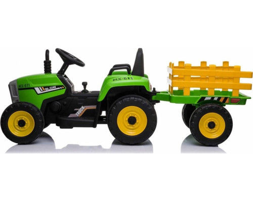 Дитячий акумуляторний трактор з причепом BLOW Зелений
